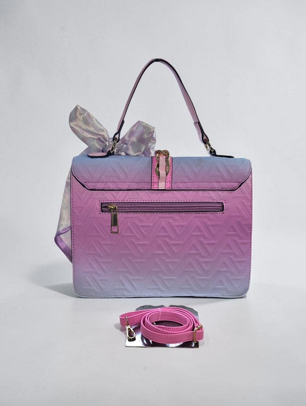 ALDO Blush Pink Lavender Ombré Satchel Crossbody | Gold Chain Accent | Dust Bag - Picture 3 of 13